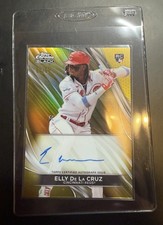 2024 Topps Chrome Black True Gold Refractor /50 Auto RC Elly De La Cruz Reds