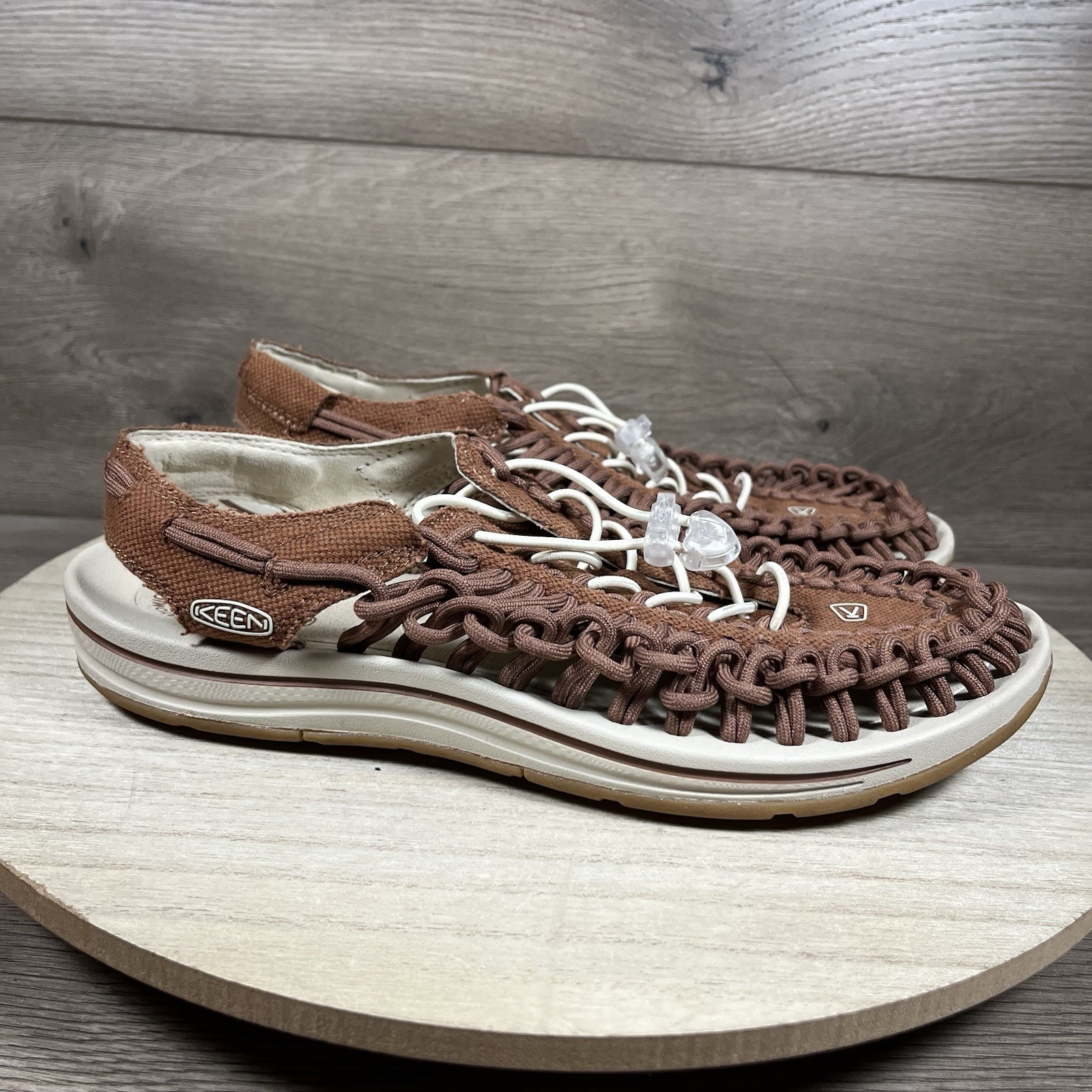 Sandali Keen Uneek Slice Fade marroni paracord sport outdoor trail da uomo taglia 9 5