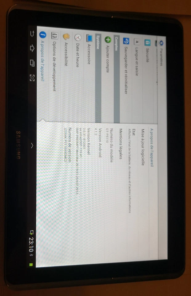Samsung Galaxy Tab 2 10.1" (GT-P5110) – Android 4.1.2 – Fonctionnelle et propre - Photo 2/3