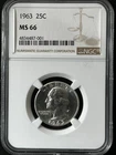 1963 25C Washington Quarter Dollar NGC  MS66  4834487-001