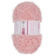 Fur Yarn Soft Fluffy Chunky Yarn Fuzzy Yarn Dark Pink for Crocheting, 50m