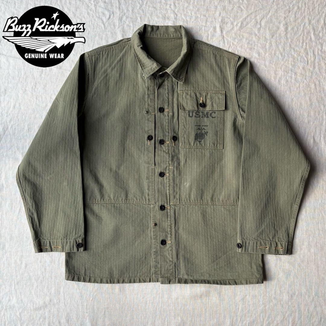 Buzz Rickson’s BR11029 USMC M‑1944 HBT Utility Jacket Size 42 Japan