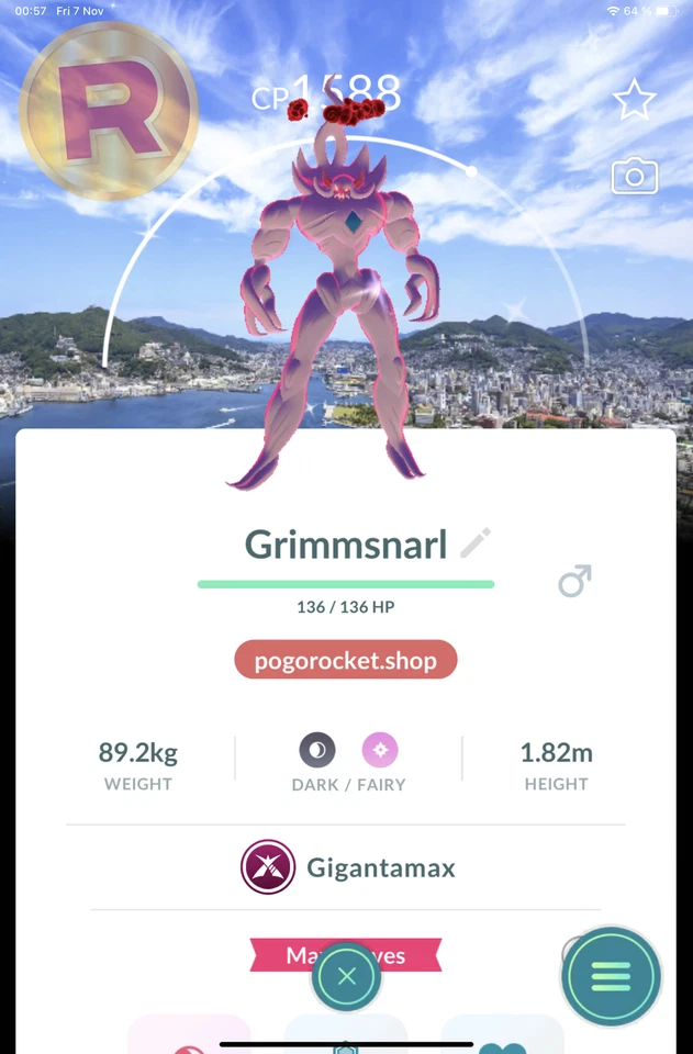 Shiny Gmax Grimmsnarl Nagasaki Background Wild Area 2025 Location Card Gigant...