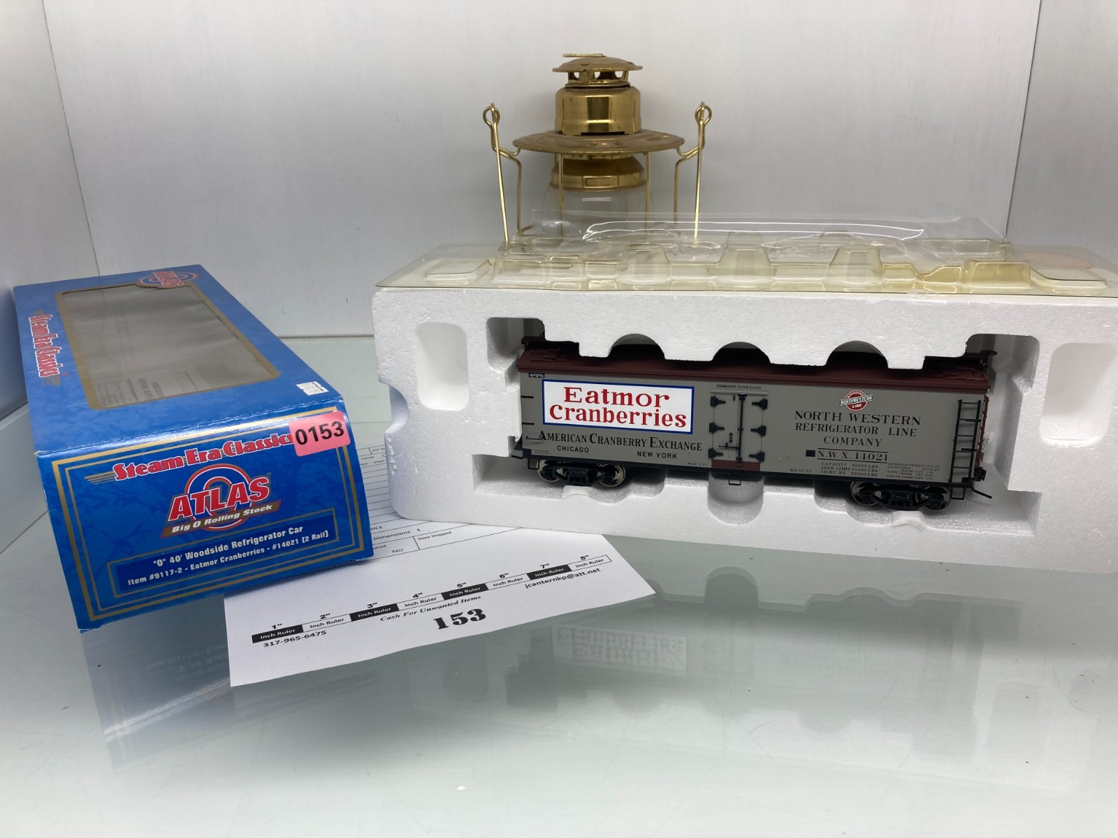 153 Atlas 40' Woodside Refrigerator Car Eatmor Cranberries NW O Scale 2 Rail