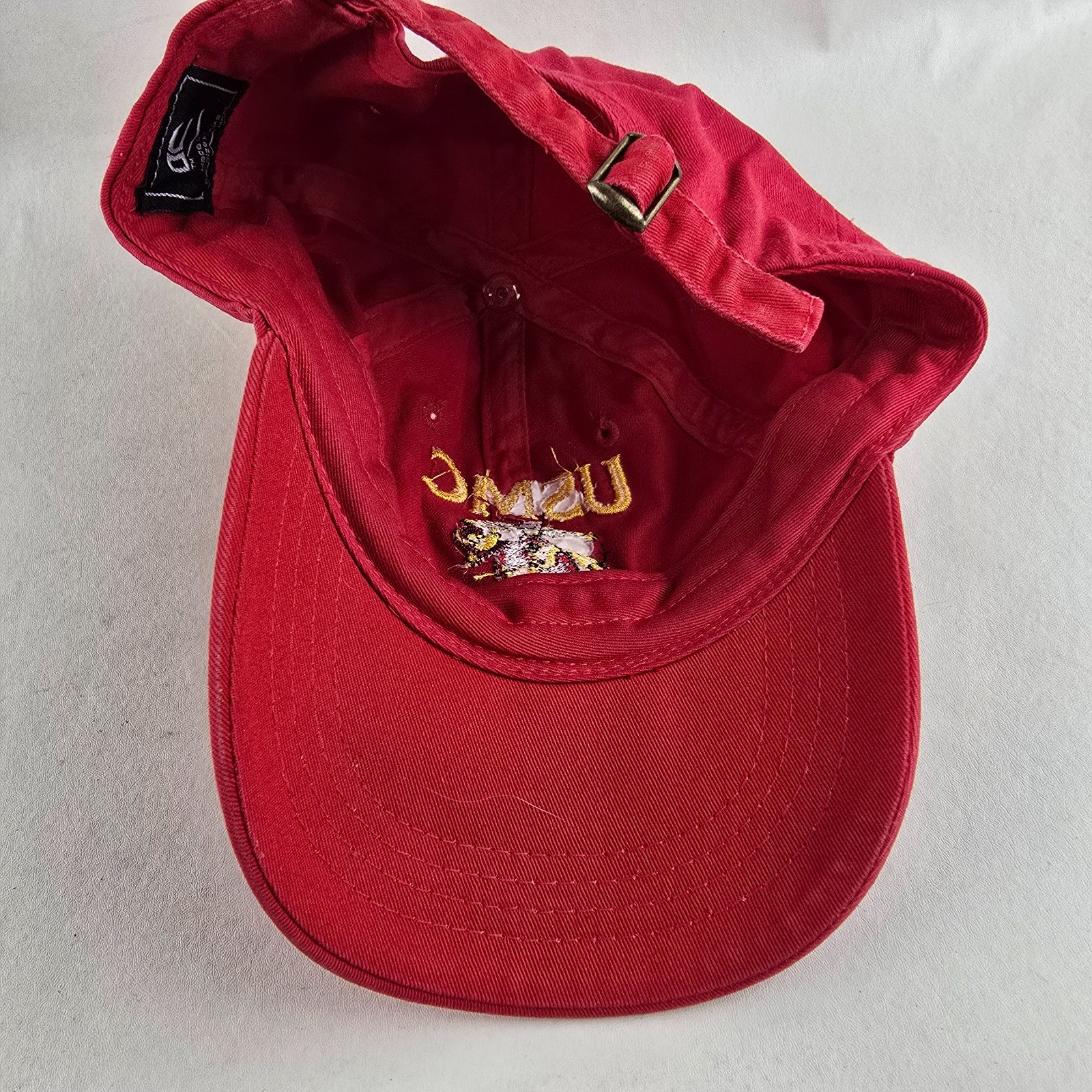USMC Red Baseball Cap Adjustable Hat Embroidered … - image 6
