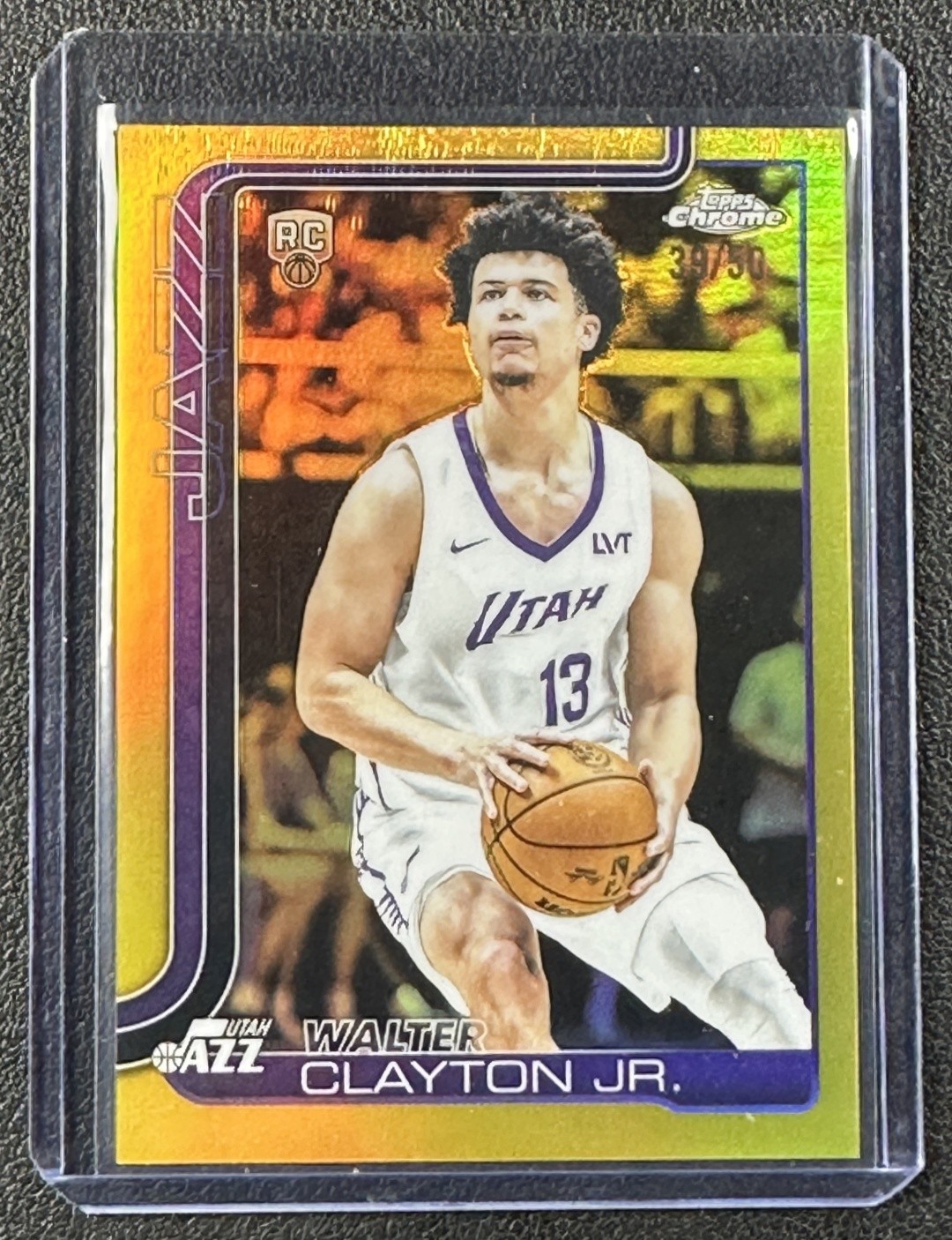 WALTER CLAYTON JR. 2025-26 TOPPS CHROME #268 GOLD REFRACTOR RC 39/50 JAZZ
