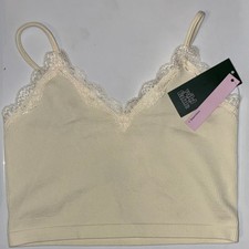 Wild Fable Ivory Lace Trim Ribbed Seamless Camisole Tank Top M