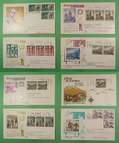 DR WHO 1960s SPAIN 12 FDC COMBO TOURISM R49173