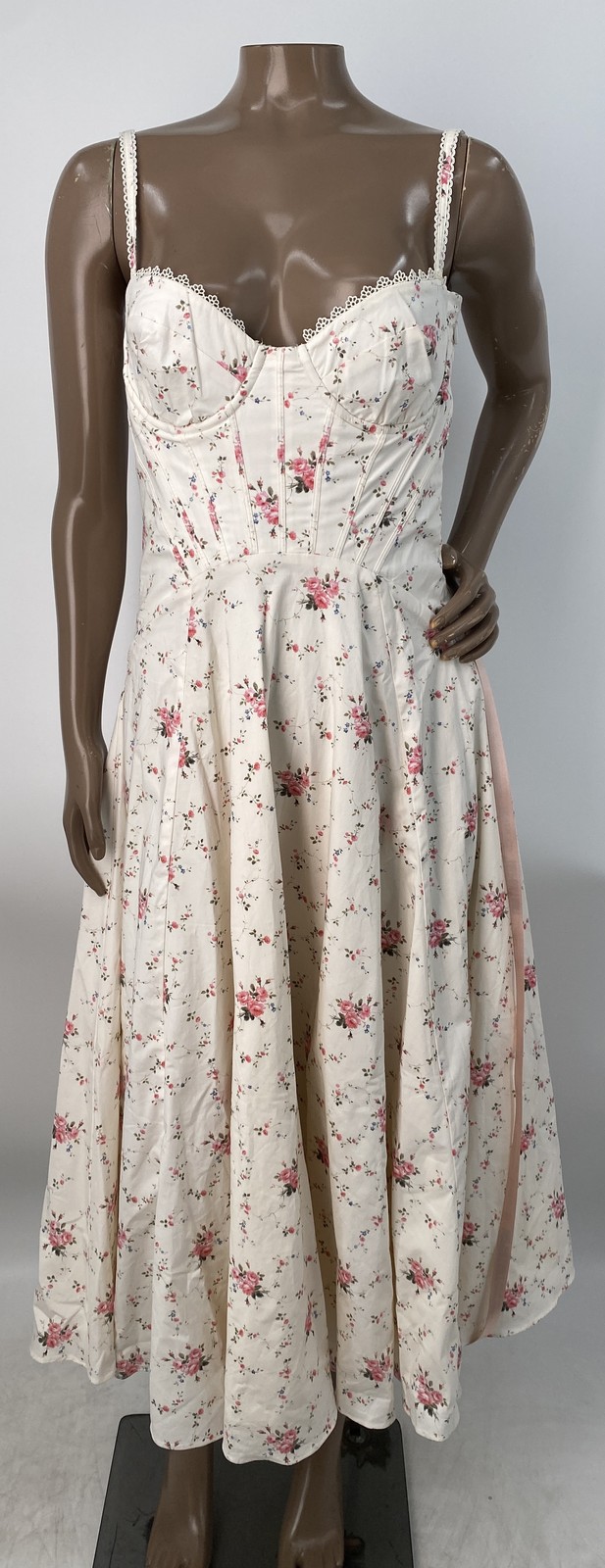 House Of CB Womens Midi Sundress White/Pink Size XS Steffani Floral Corset