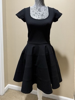 Felicity & Coco Black Fit & Flare Cocktail Dress Women s XS Short Sleeve Crew