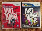 Just Dance 1 + Just Dance 2 (Nintendo Wii Video Games) Complete With Manuals