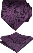 Mens Paisley Tie Handkerchief Casual Floral Necktie Set