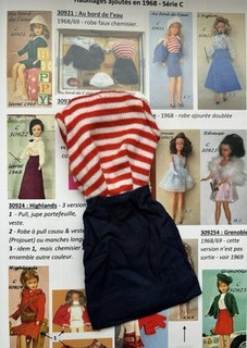 Robe de la Tenue Au Bord De L’eau 1968 pour Poupée Mannequin Tressy de Bella