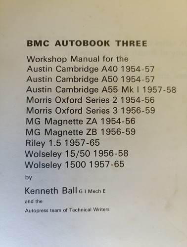 Austin Cambridge/ Morris Oxford Workshop Manual - Picture 2 of 3