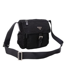PRADA Tessuto Nylon schwarz Dreieck Logo kleine Umhängetasche Messenger Bag...
