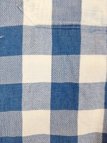 Taylor Stitch Camicia Uomo Cotone Organico Blu Gingham Check Taglia 44 (L-XL) - Foto 2 di 10