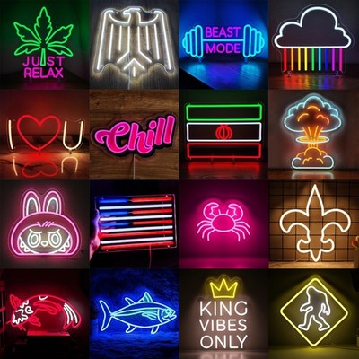 Neon LED Sign USB Light Wall Decor Lamp Gaming Setup Streamer Lighting