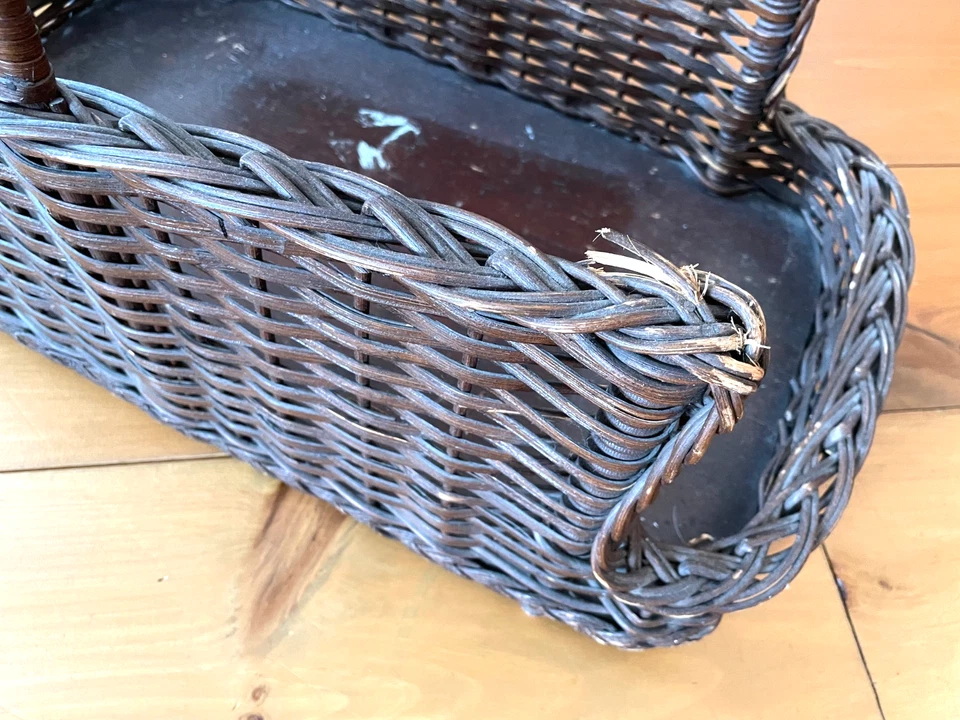 SOPORTE DE REGISTRO/REVISTA NATURAL de mimbre Heywood-Wakefield siglo XIX victoriano Foto 2 de 4