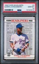 1988 FLEER HEADLINERS #4 DARRYL STRAWBERRY PSA 10