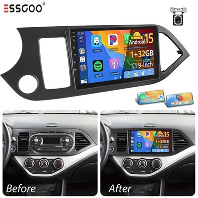 Für KIA PICANTO TA 2011-2016 9'' CARPLAY Android 15 Autoradio GPS Navi RDS KAMERA