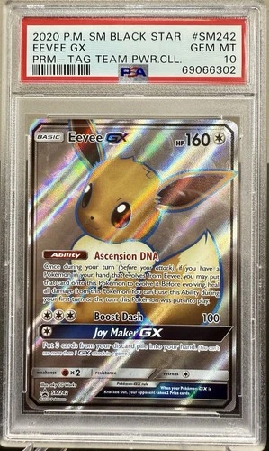 Eevee GX SM242 Sun & Moon 2020 Pokemon Black Star Promo PSA 10 GEM MINT
