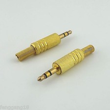 10x Gold Plated 3.5mm 1/8" Male Stereo Audio Cable Solder TRS Adapter Connector
