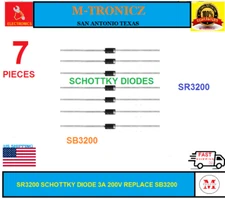 7 PIECES SR3200 SCHOTTKY DIODE 3A 200V REPLACE SB3200 SHIPS FROM TEXAS
