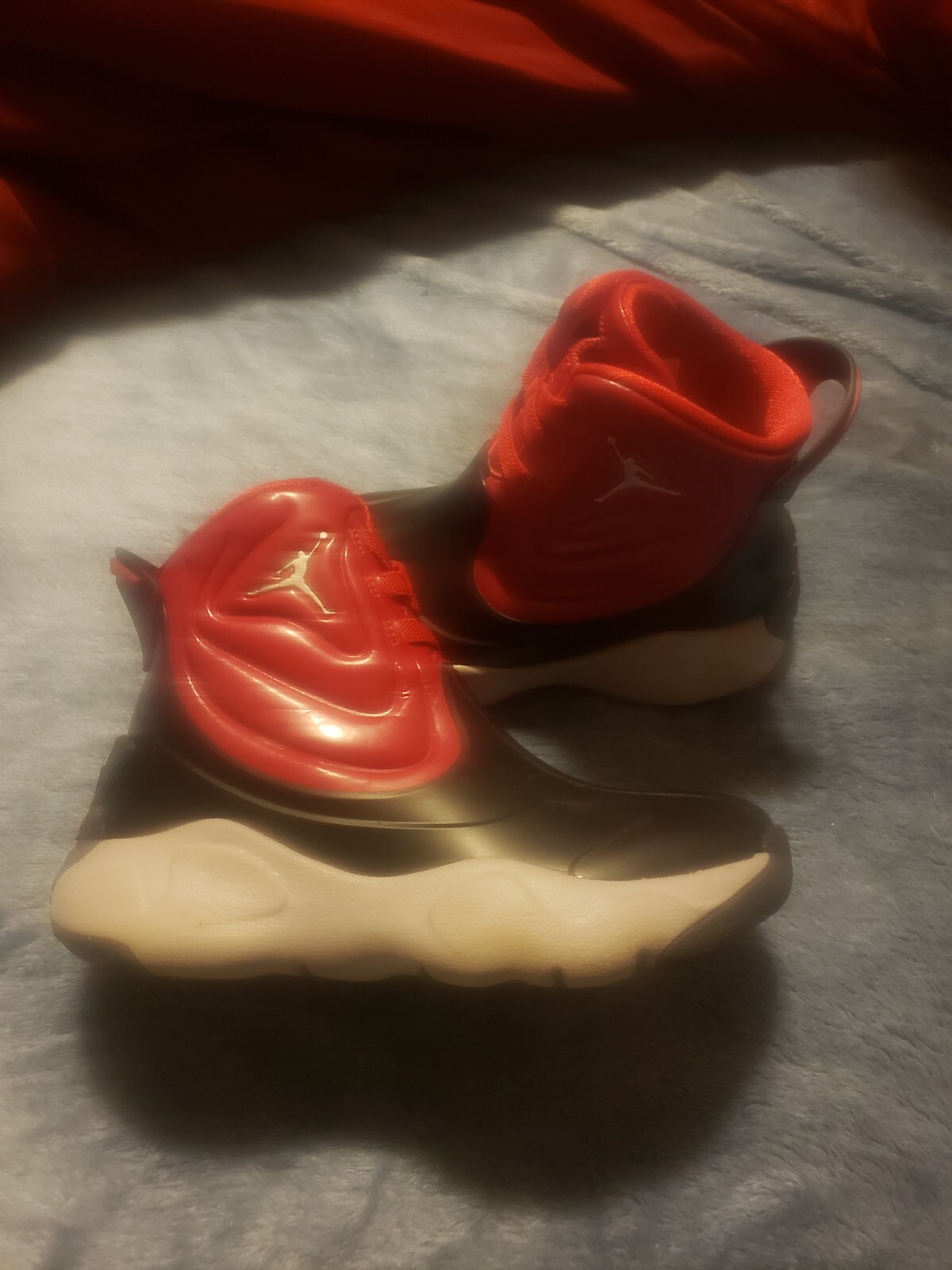 Kids 2y Red Black Drip 23 Rain Boots Logo Mid Sneakers