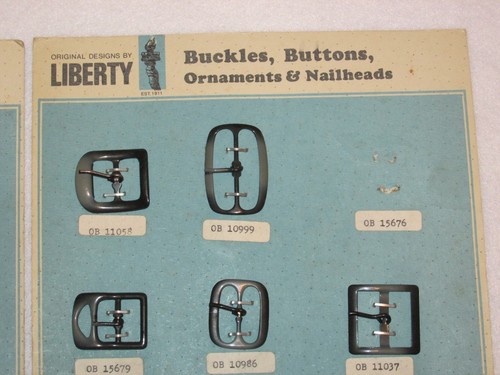 Vintage Shoe Buckles~ 14 metal on 2 original cards~Liberty Die & Button, NY, NY - Picture 5 of 8