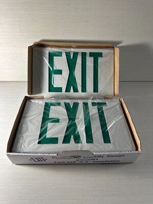 DMF Green Exit Plastic LED Lighting Fixture AC Power Part #DLED5G-2C New in Box