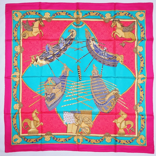 RARE VINTAGE HERMES Silk Scarf "Les Bissone de Venise" Carre 90 by Annie Faivre - Picture 4 of 15