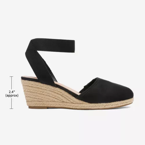 Damenschuhe Espadrilles Keilabsatz elastische Knöchelriemen eng anliegend elegante Schuhe - Bild 8 von 38