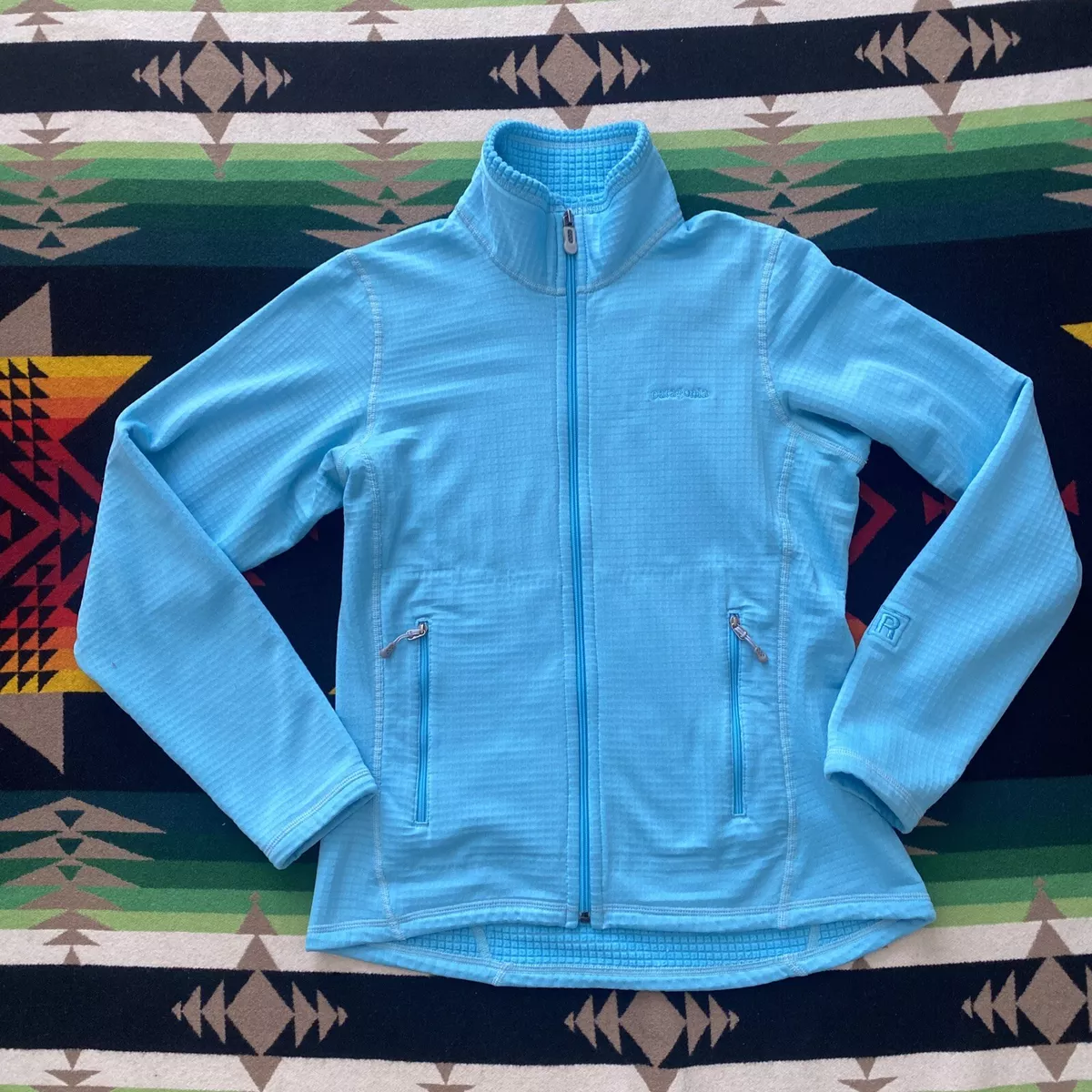 Patagonia Women s R1 Regulator Polartec Baby Blue Light Fleece Full Zip Jacket S