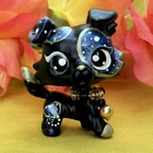 Mini Pet Shop, Black Galaxy Dog Puppy, Collie OOAK Custom Hand Painted