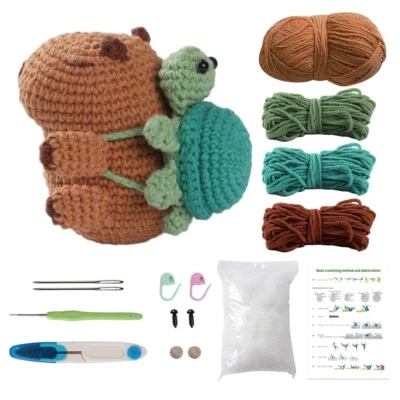 Beginner Crochet Kit with Crochet Hooks Yarn Set DIY Crochet Stuffed Animal Sets