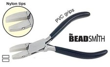 BeadSmith Nylon Jaw Pliers Flat Nose 4.75" long PVC handle Scratch-Free Work