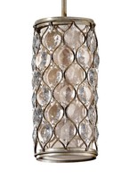 Burnished Silver Lucia 1-light Mini Pendant With Linen Shade And Crystal Accents on sale Burnished Silver Lucia 1-light Mini Pendant With Linen Shade And Crystal Accents on sale