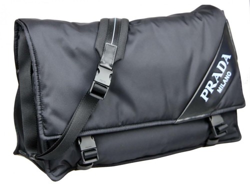 PRADA Nylon Leather Messenger Shoulder Bag Crossbody Mirage 1BD155 NEW