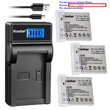Kastar Battery LCD Charger for Canon NB-4L NB4L NB-4LH NB4LH CB-2LV VIXIA mini