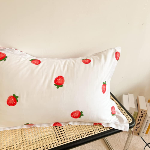 Strawberry Kids Duvet Cover Set Queen 100% Cotton Bedding for Boys Girls Teens C - Picture 6 of 12