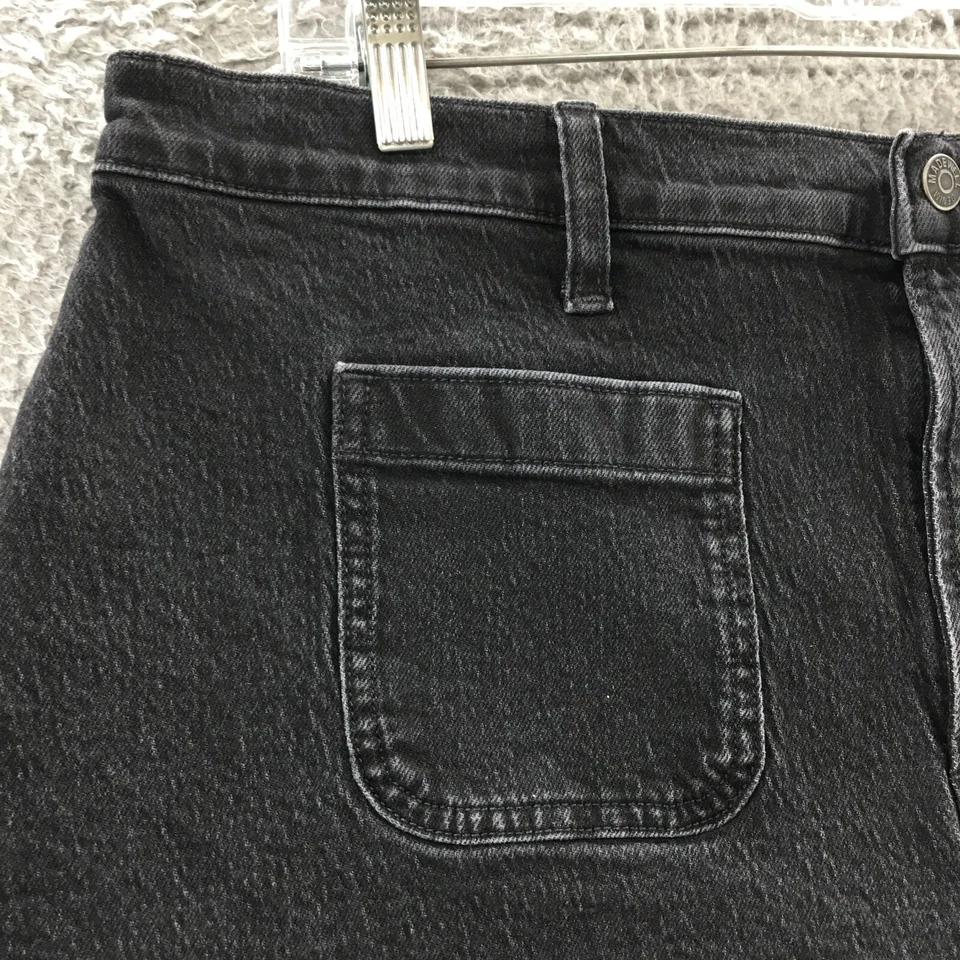 Pantalón corto Madewell Emmett tiro alto para mujer 33 negro Sendhurst parche lavado bolsillo cremallera Foto 4 de 4