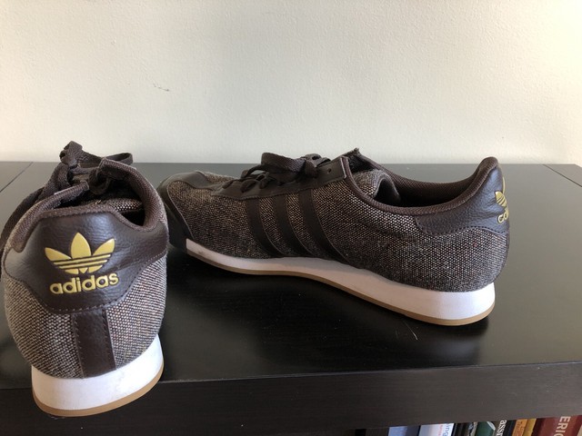 Adidas Samoa Brown Textile Gold Rare D70298 Mens US10 | eBay