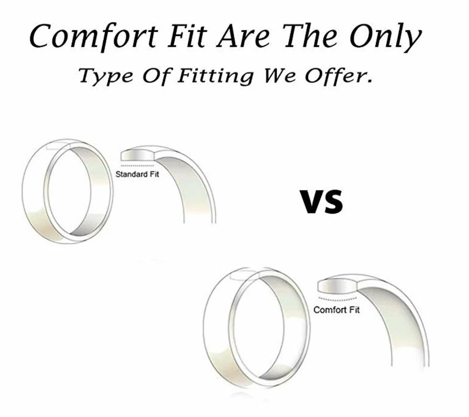 12mm Wide Men Tungsten Carbide Silver Shiny Pipe Cut  Wedding Band Ring - Image 2 of 2