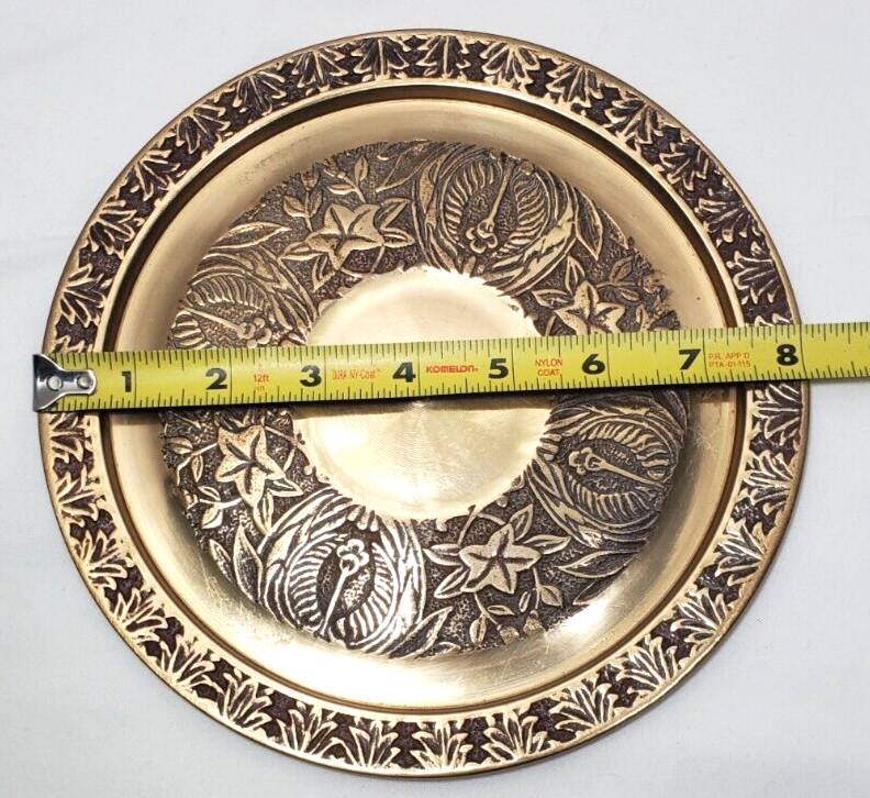 Vintage Brass Korean Fondue Set 6 Piece Floral Pattern