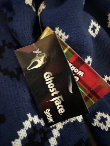 Scream Ghost Face Christmas Ugly Sweater Size Large Light Up And Screaming Sound