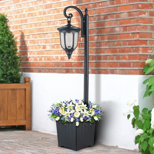 C Cattleya Solar Outdoor Post Light with Planter and Crackle eBay