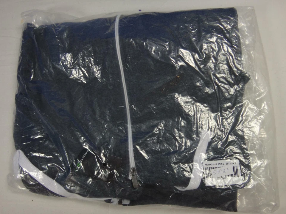 57027 Herren Pullover Jacke Hoddy langarm Stoff Merish Modell 222 Zip Gr. L blau - Bild 4 von 4