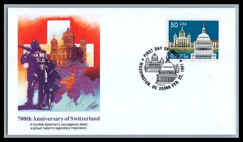 US FDC # 2532 50c Switzerland Fleetwood   1991, 9p4980
