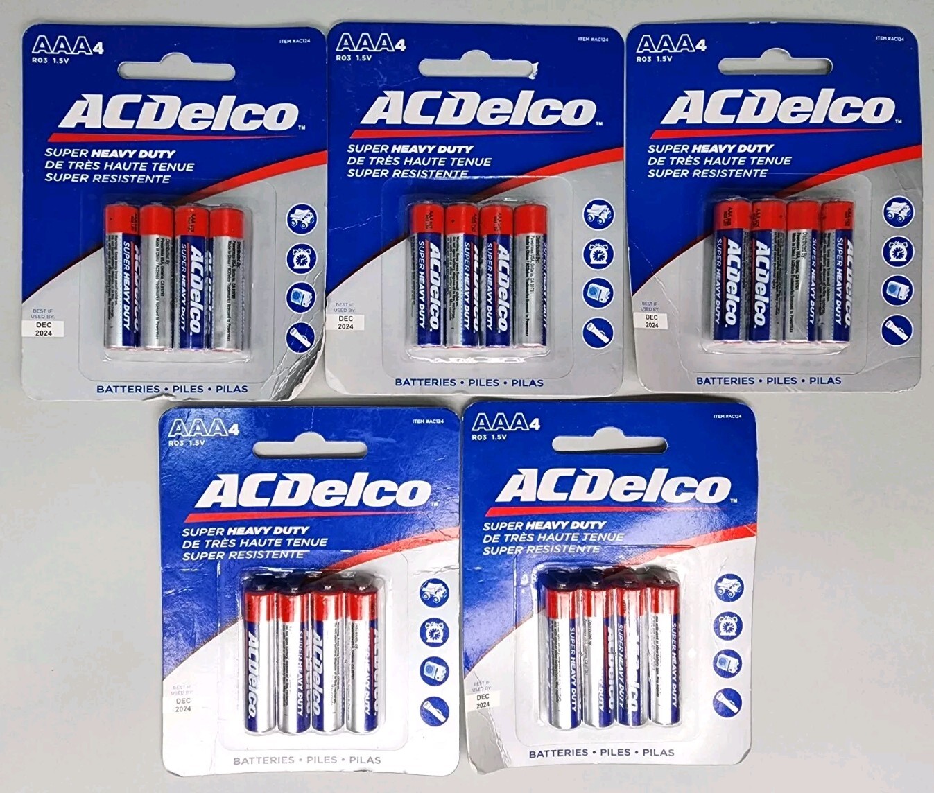 ACDelco Super Heavy Duty 1.5V AAA Batteries, 5 Packs Of 4 Batteries