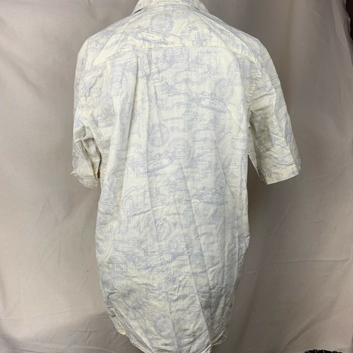 T-shirt Covington con bottoni uomo media M aerei casual bianca hawaiana - Foto 4 di 5